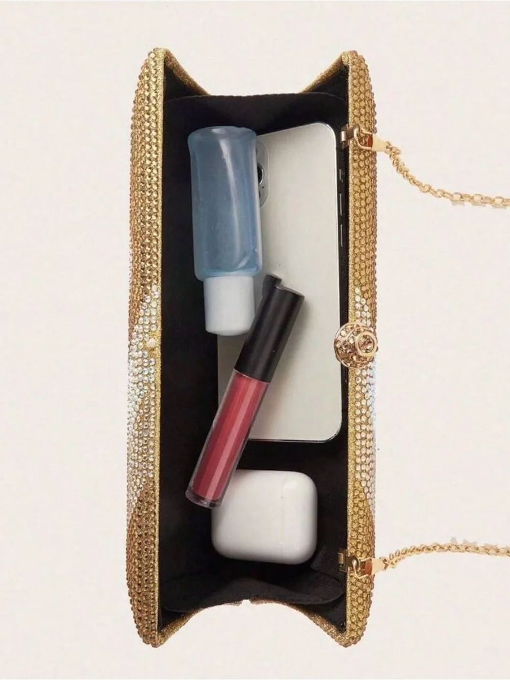 Gold Crystal Evening Clutch Handbag